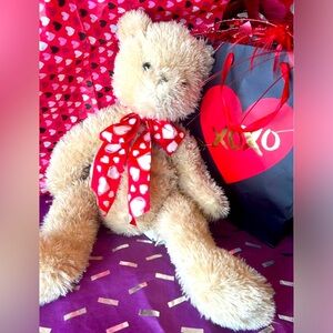 Adorable #Valentines Teddy Bear with Heart Ribbon